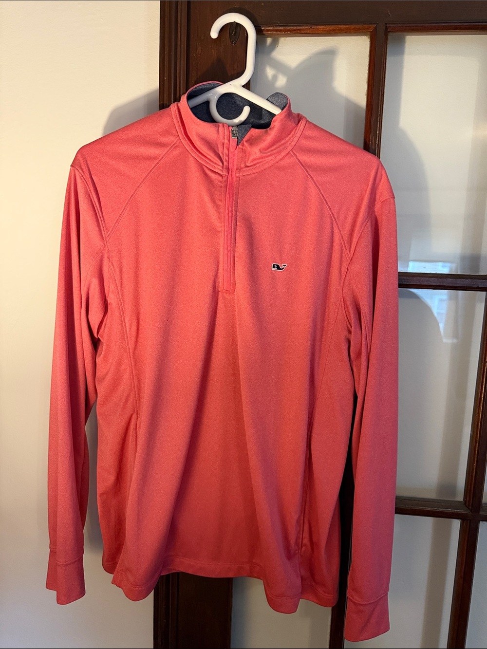 Vineyard Vines Men's Coral Long-Sleeve Quarter-Zip Rash Guard